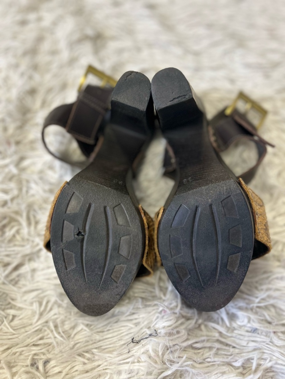 ◾️Y2K Vintage Bruni Collection Wooden Platform 90s Chunky Platform Heel - Picture 8 of 8